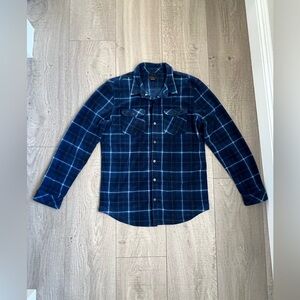 O'Neill Men’s Navy Plaid Superfleece Flannel Shirt Size Medium